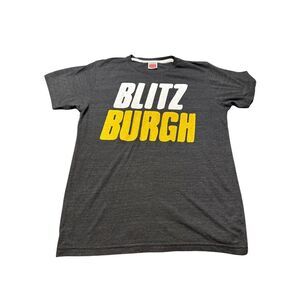 HOMAGE‎ Pittsburgh Steelers Blitz Burgh USA MADE Adult Size Medium T-Shirt Gray